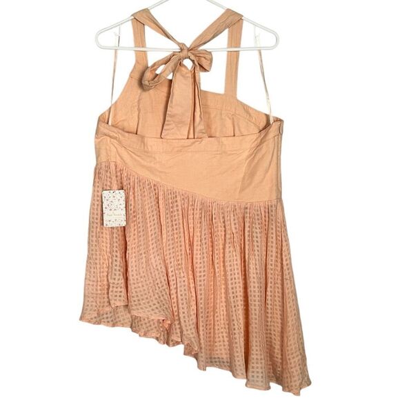 NWT FREE PEOPLE Just Can't Get Enough Halter Top Asymmetrical Hem  Pink Size L - Picture 8 of 12